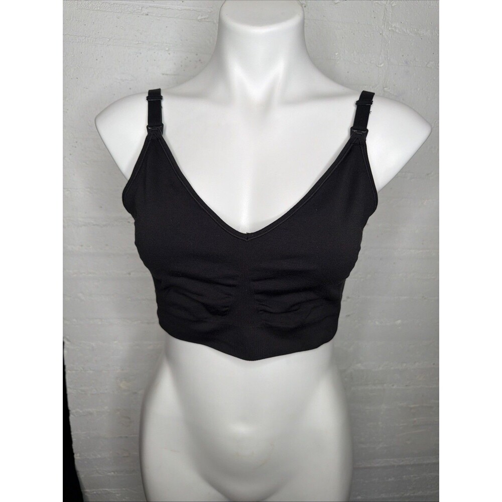 Quince Seamless Nursing Bra XL Black